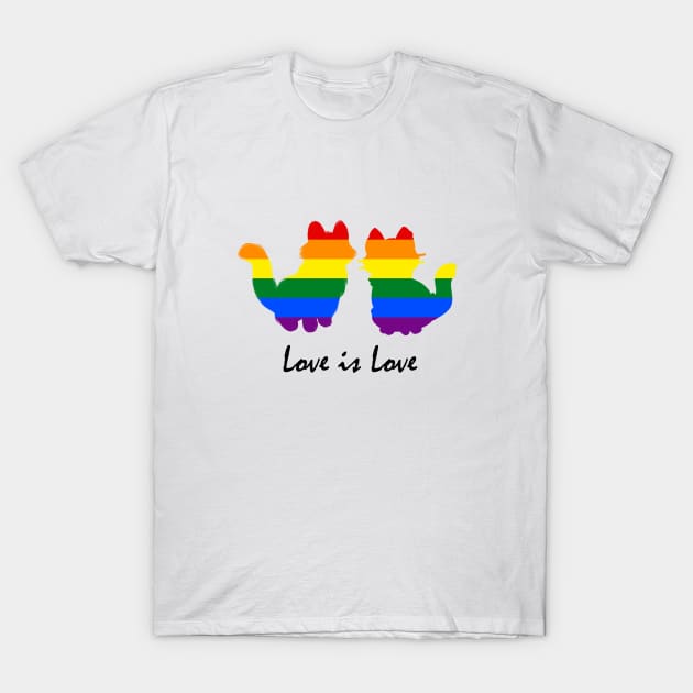 Love is Love - Cat T-Shirt by InfiniTee Design